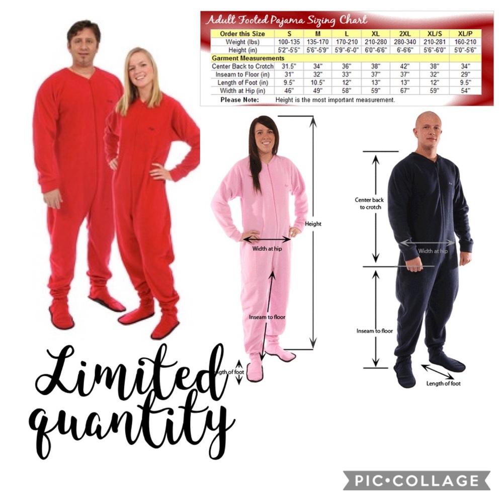 NWOT - Classic Red Adult Footed Pajamas